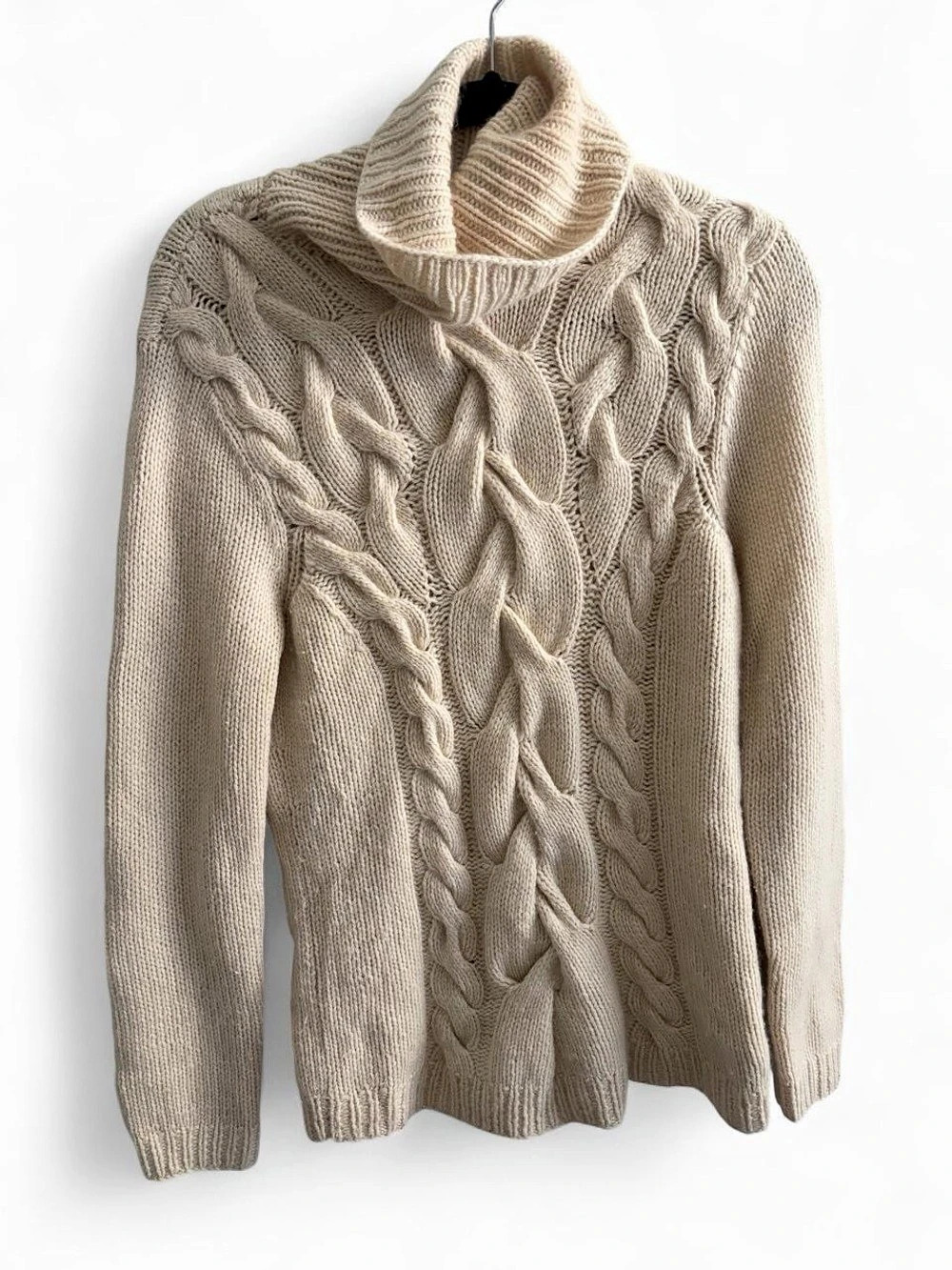 Saks Fifth Avenue Cashmere Cable Knit Turtleneck Size Medium